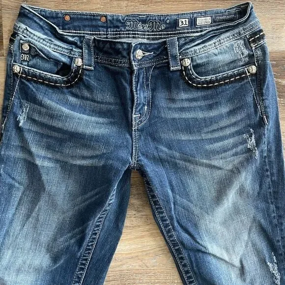 Miss Me Easy Crop Jeans Size 31 - Picture 2 of 10